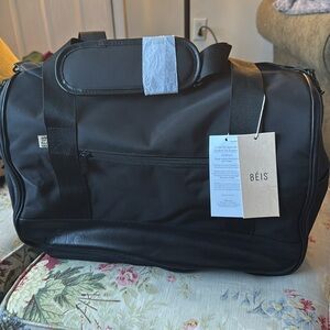 BEIS Hanging Duffle Carry On Black NWT Unisex $225 retail